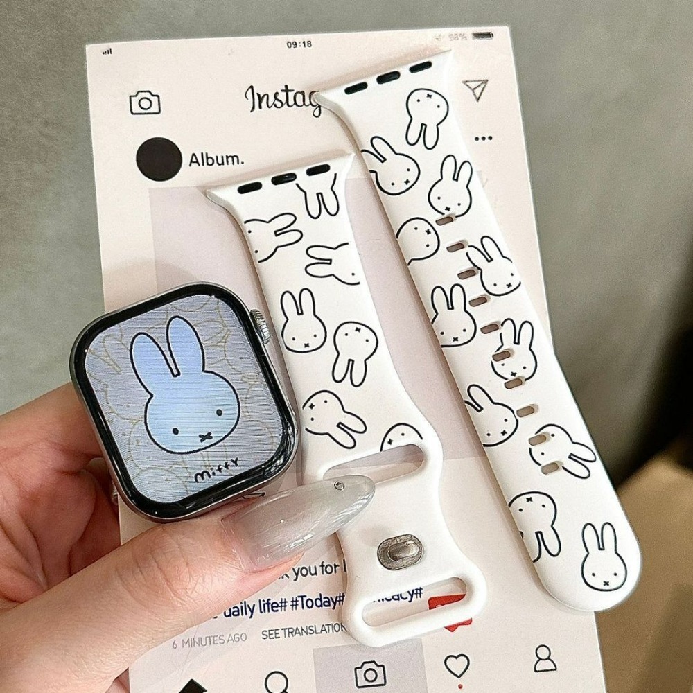 Apple Smartwatch Accessories - 귀여운 미피 토끼 만화 캐릭터 시계줄