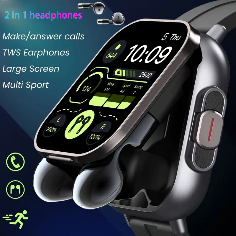 Smartwatch Headset - 새로운 TWS 2 in 1 스마트워치(헤드폰