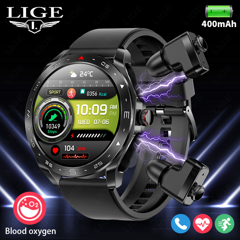 Smartwatch Headset - LIGE 이어버드 포함 블루투스 헤드셋 스마트워치,