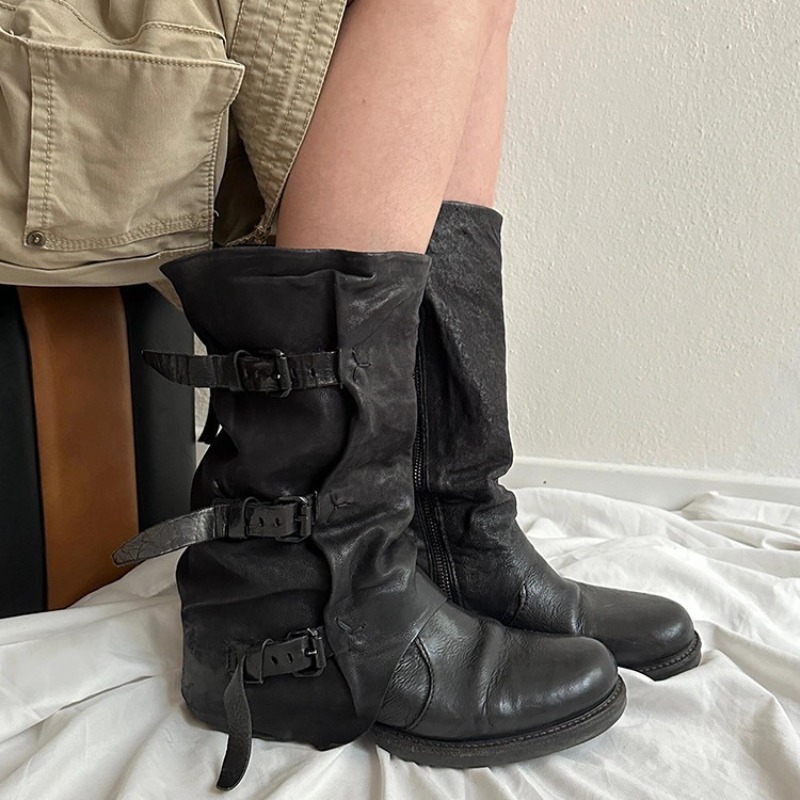 Leather Classic Strap - 클래식 여성 신발 레트로 럭셔리 정품