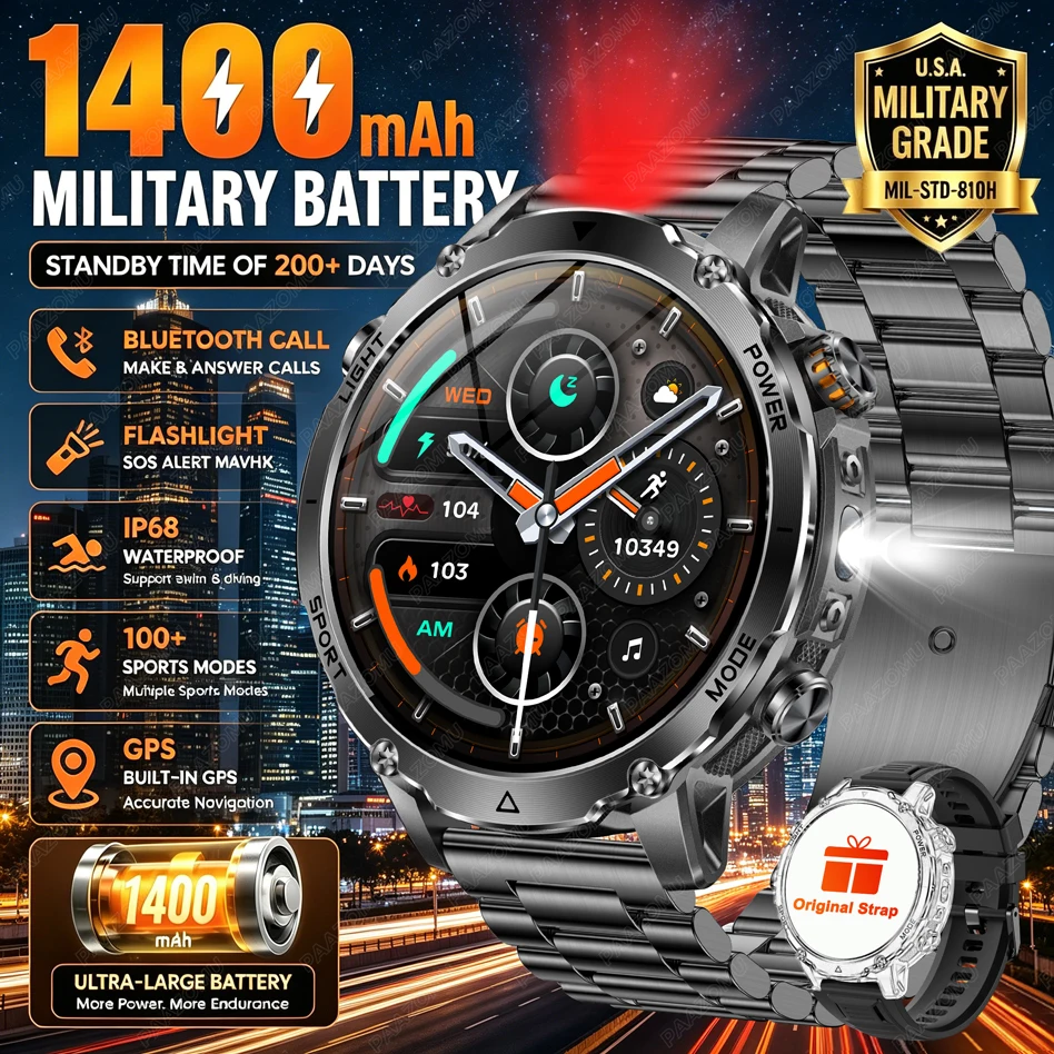 브랜드+1400mAh 대용량 배터리 스마트워치 남성용  - Smartwatch Store 리뷰 및 가격