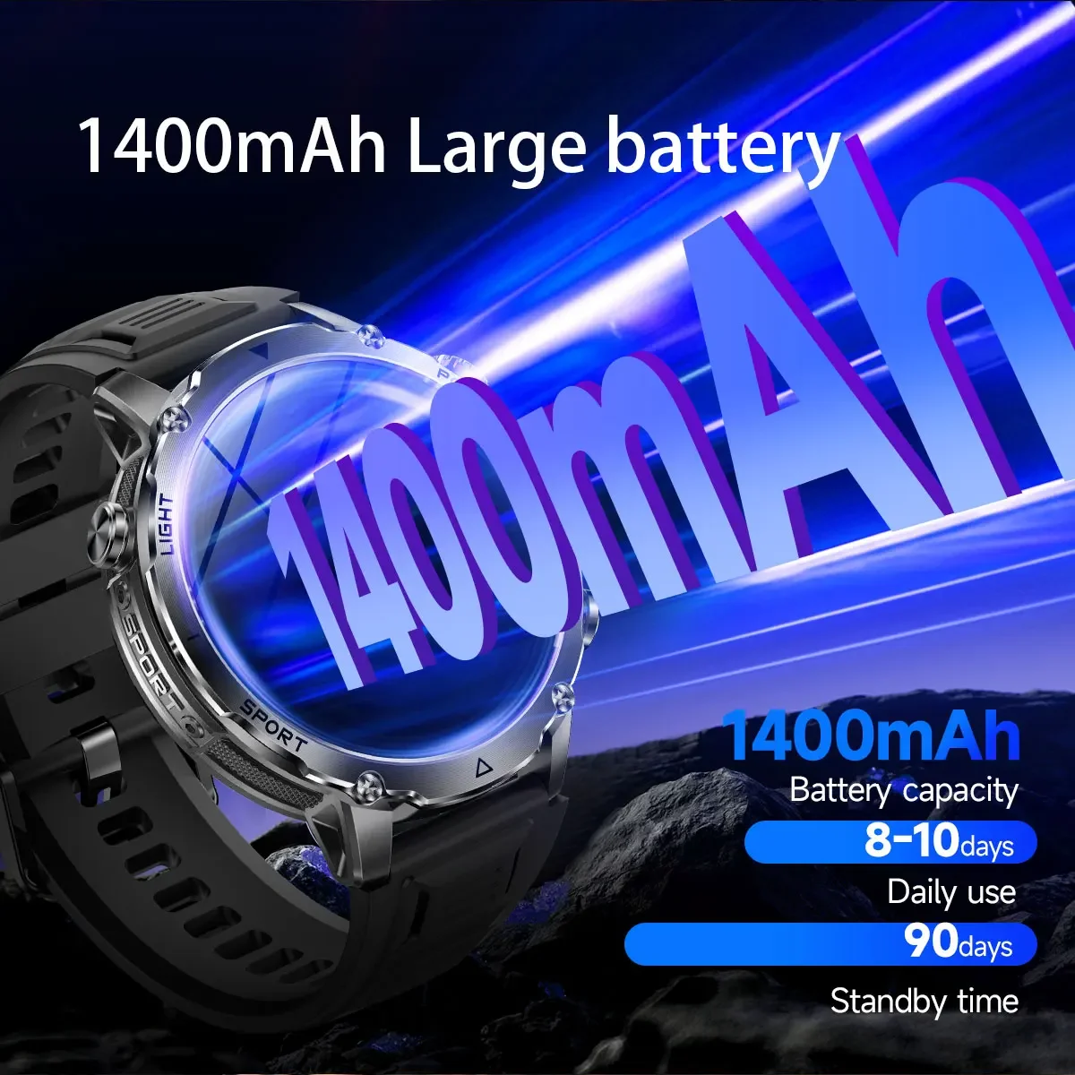 브랜드+1400mAh 대용량 배터리 스마트워치 남성용  - Smartwatch Store 리뷰 및 가격