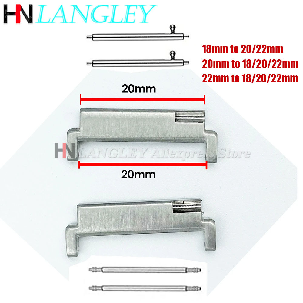 1쌍 스트랩 금속 어댑터 18mm ~ 20/22mm,  - Watch Band Connector 리뷰 및 가격