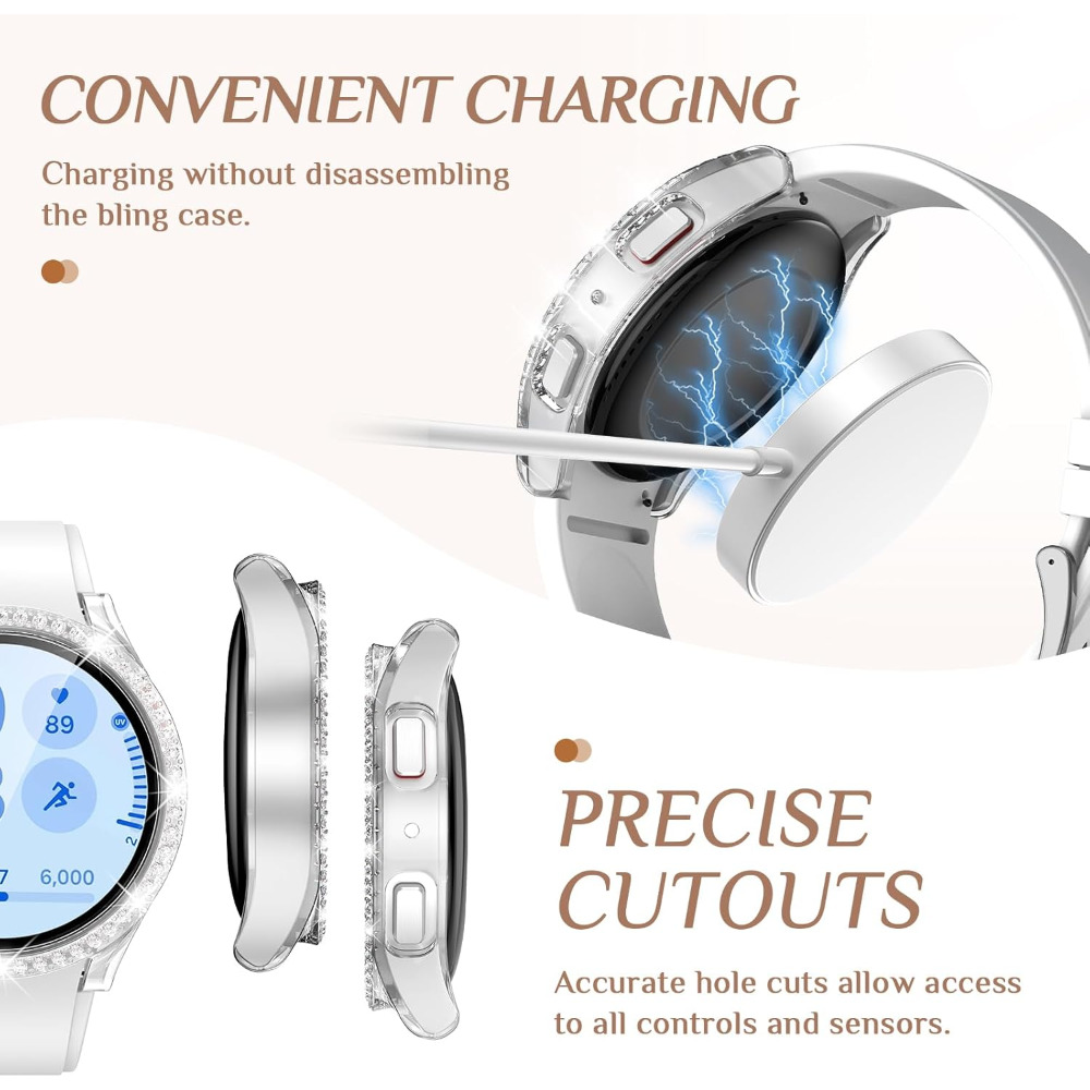 삼성 갤럭시 Watch7 용 블링 케이스 6 5 4 화 - Samsung Smartwatch Accessories 리뷰 및 가격