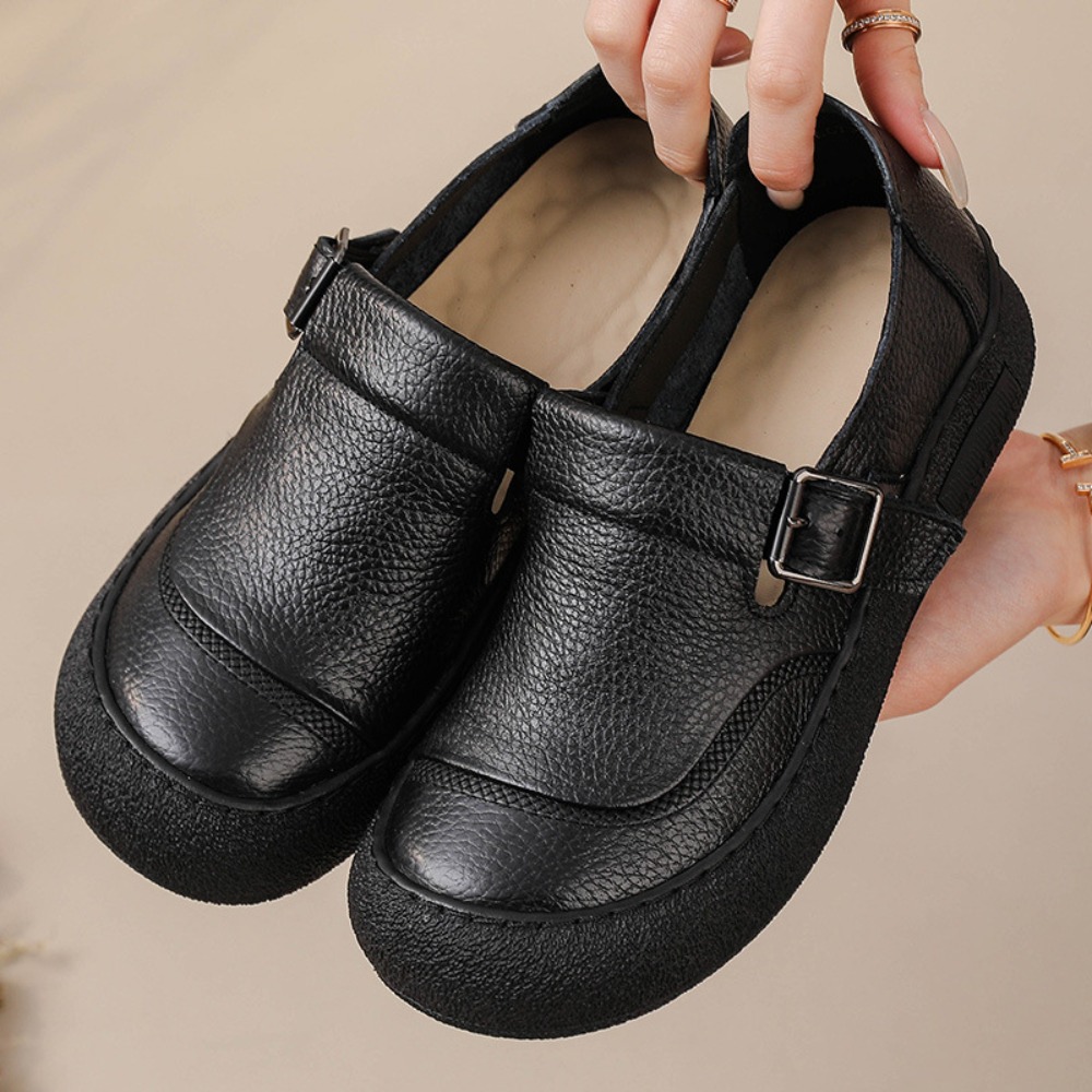여성용 캐주얼 단화 봄 가을 신상 레트로 스타일 소가죽 - Leather Classic Strap 리뷰 및 가격