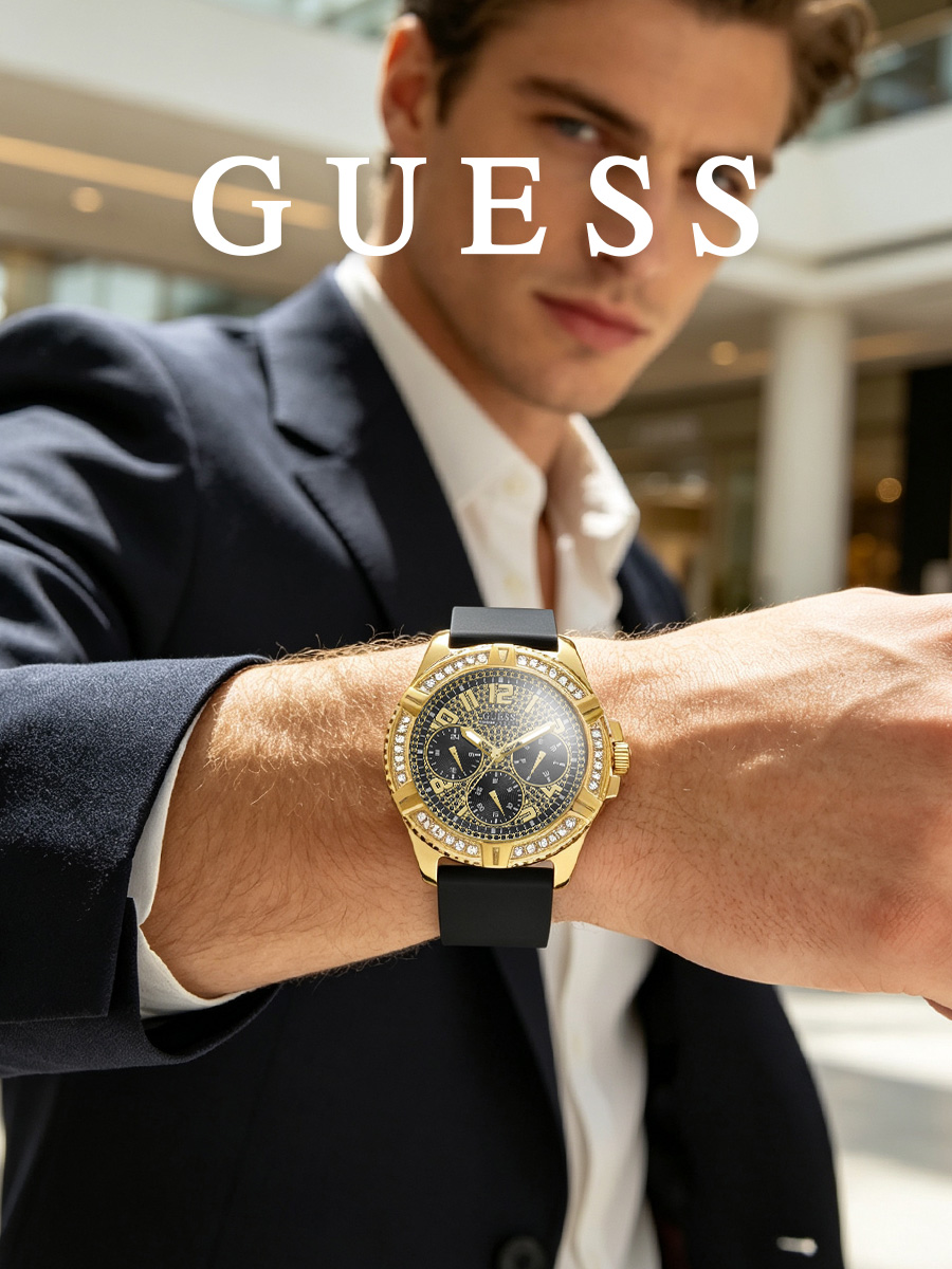게스 남성용 시계 블랙 실리콘 스트랩 골드 톤 크로노그 - Smartwatch Guess 리뷰 및 가격