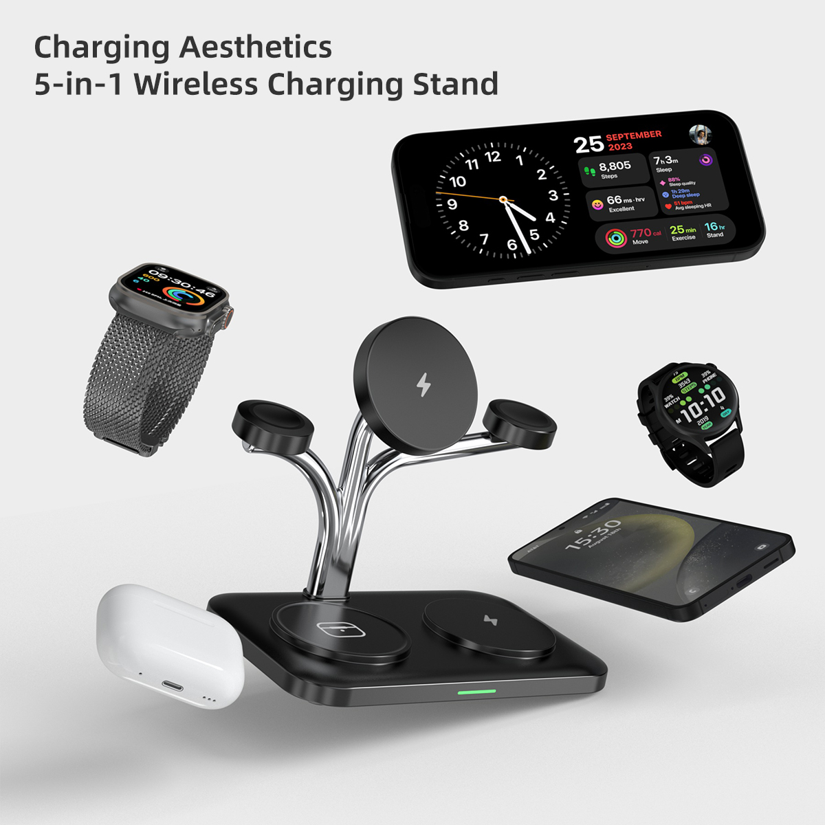 5 IN 1 마그네틱 무선 충전기 듀얼 폰 및 시계 고 - Wireless Charger Watch 리뷰 및 가격