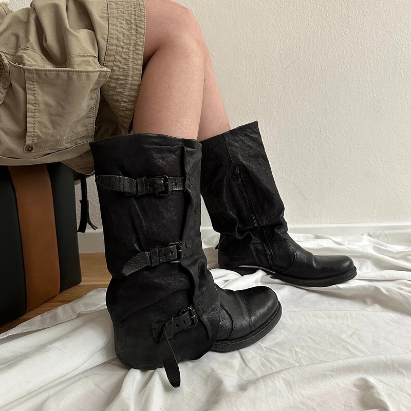 클래식 여성 신발 레트로 럭셔리 정품 가죽 나이트 부츠 - Leather Classic Strap 리뷰 및 가격